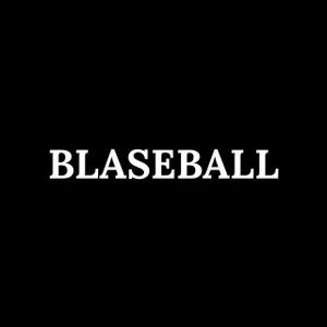 black screen that says blaseball in white letters